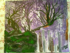 Pintura sobre tela paisagem - Galeria de arte Paisagem (Árvore)